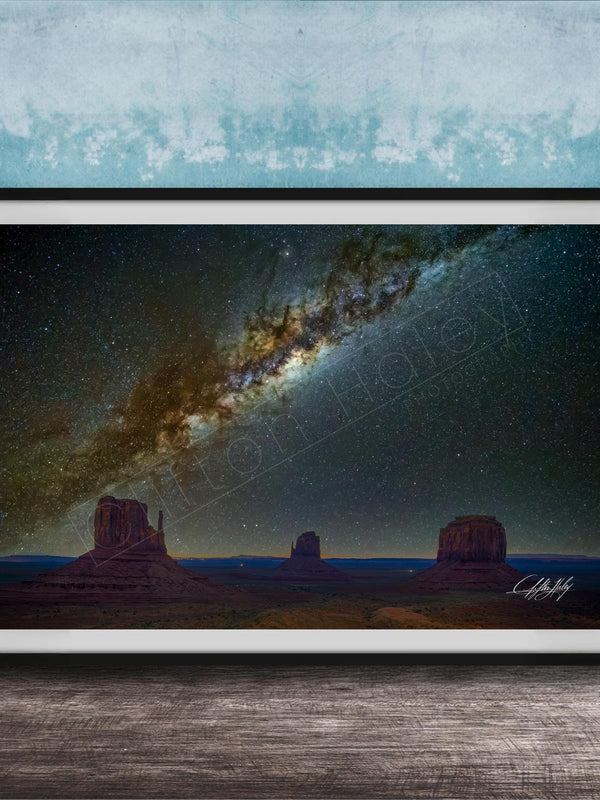 Monument Valley Mittens Print - Southwestern Desert Landscape Photo | Milky Way Wall Decor