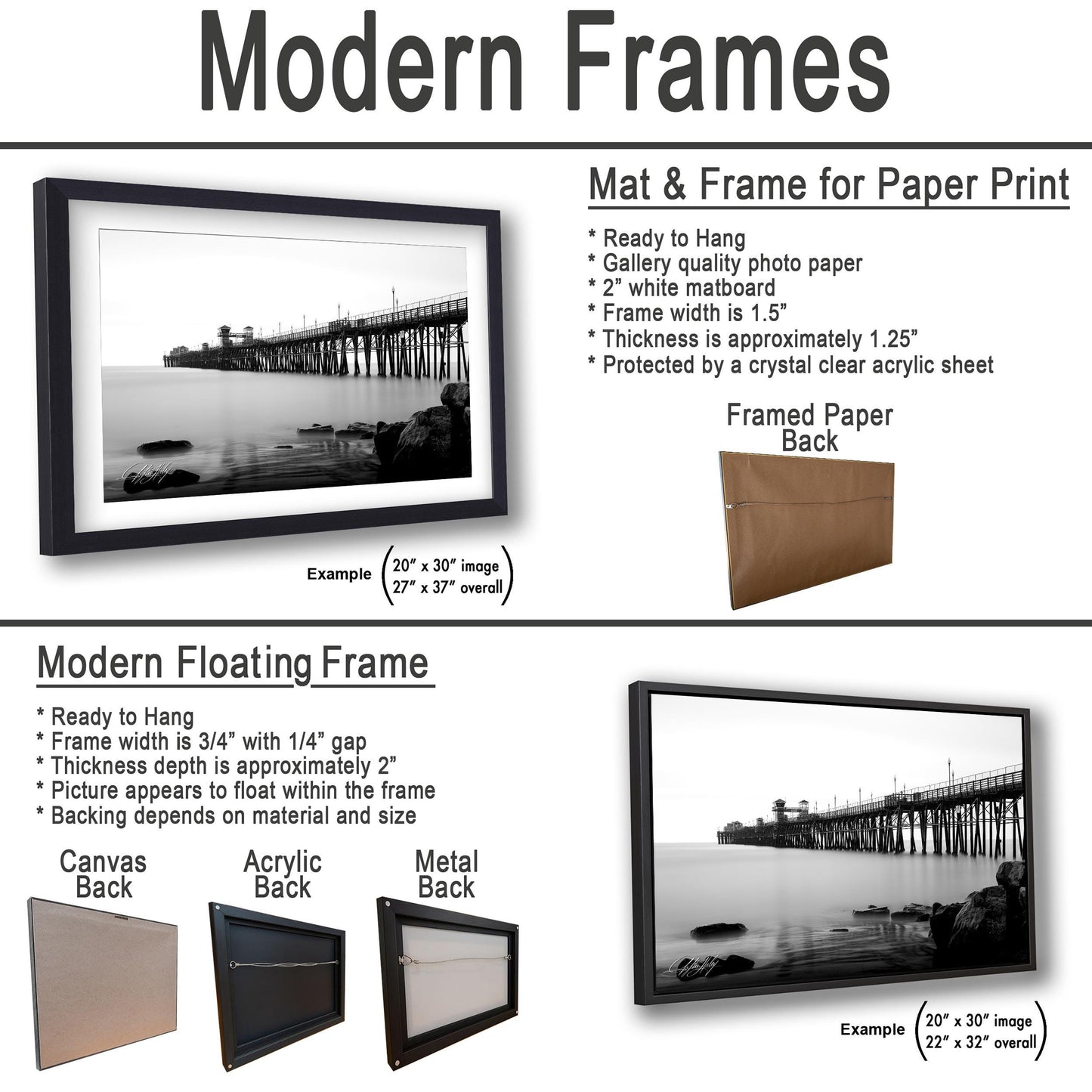 a black and white picture of a pier and a picture of a pier