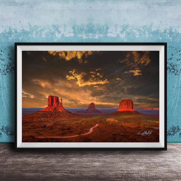 Monument Valley Mittens Print - Southwestern Desert Art Sunrise Landscape Photo