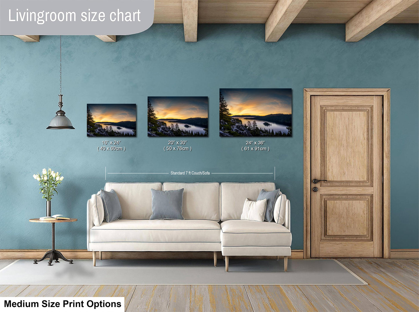Emerald Bay Lake Print – Serene Mountain Scene With Calming Pine Tree Art