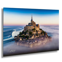 Mont Saint-Michel Poster - Normandy Coastal Art | Sunrise Fog Print, Artist Signed