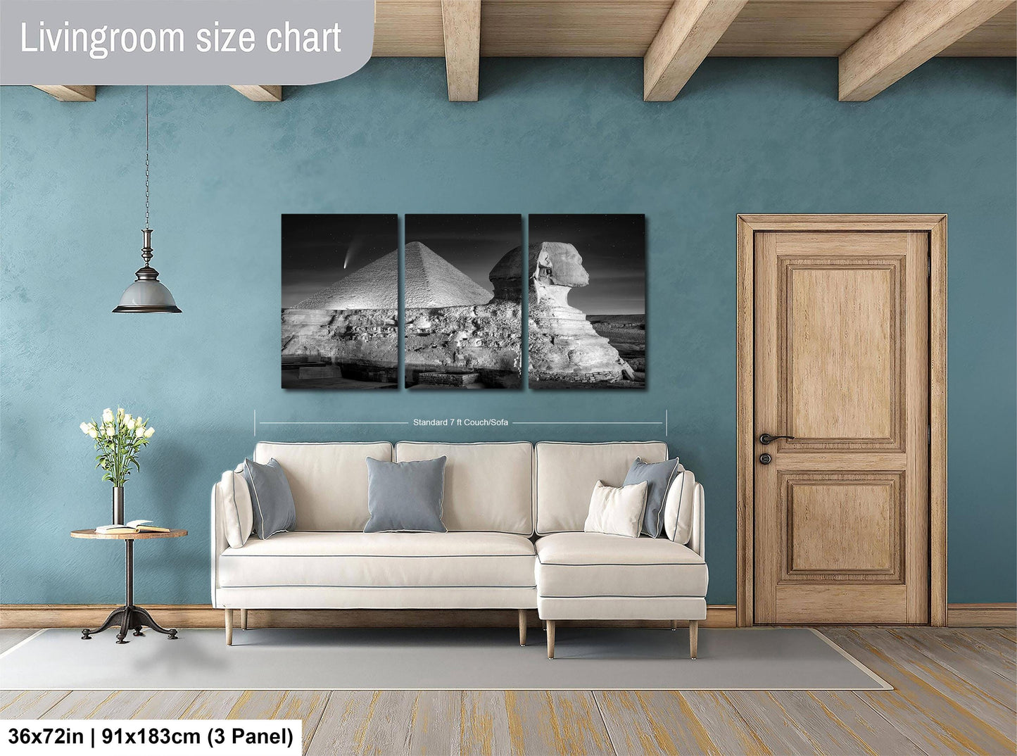 Giza Pyramids Black and White | Sphinx Night Photography Fine Art Print