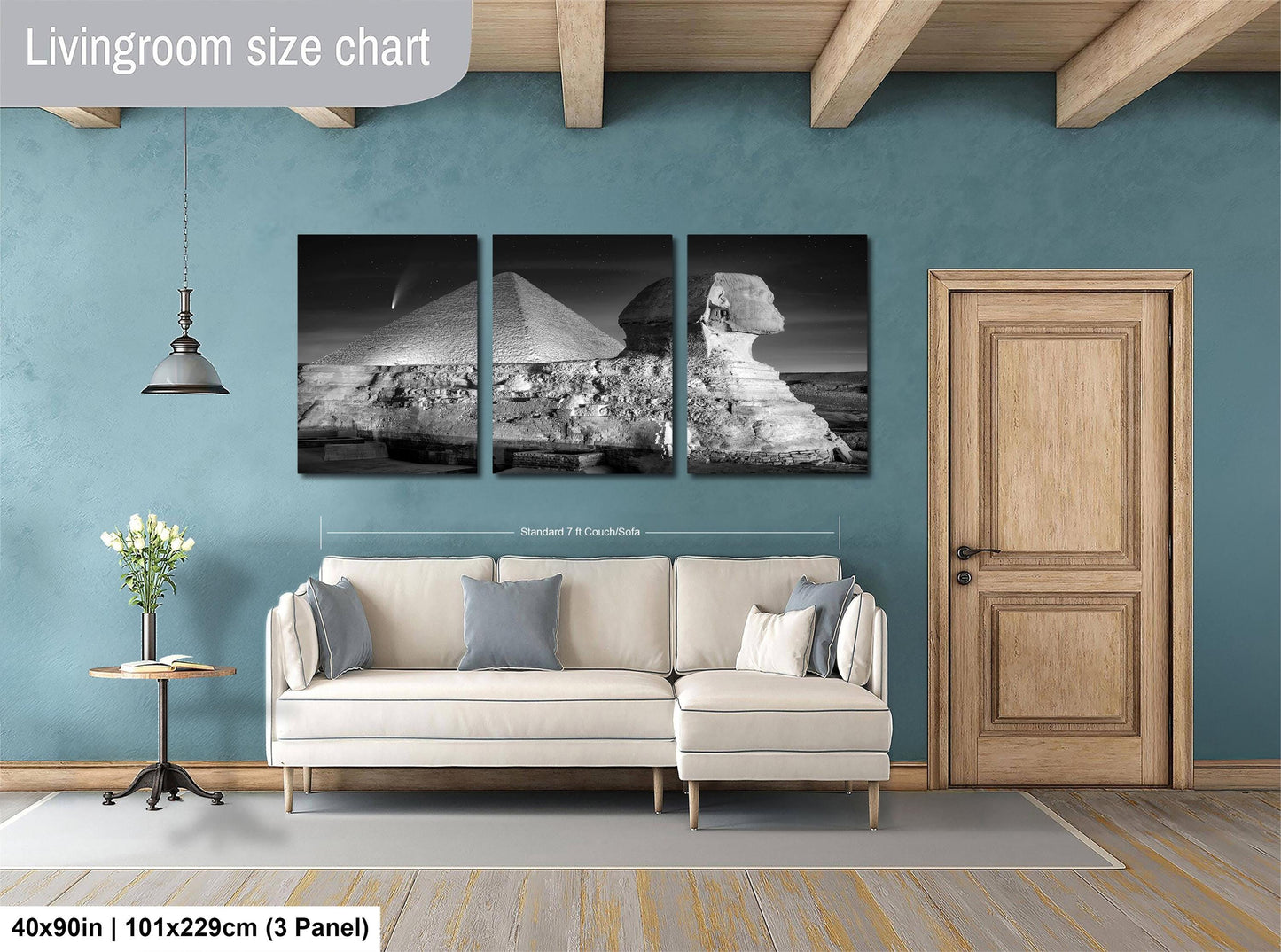 Giza Pyramids Black and White | Sphinx Night Photography Fine Art Print