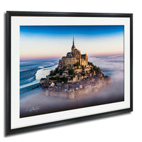 Mont Saint-Michel Poster - Normandy Coastal Art | Sunrise Fog Print, Artist Signed