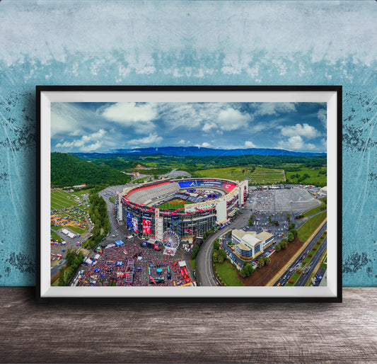 Bristol Motor Speedway Poster - Vintage Racing Art | Atlanta Braves & Cincinnati Reds Decor