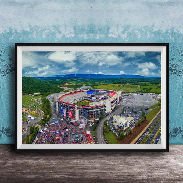Bristol Motor Speedway Poster - Vintage Racing Art | Atlanta Braves & Cincinnati Reds Decor