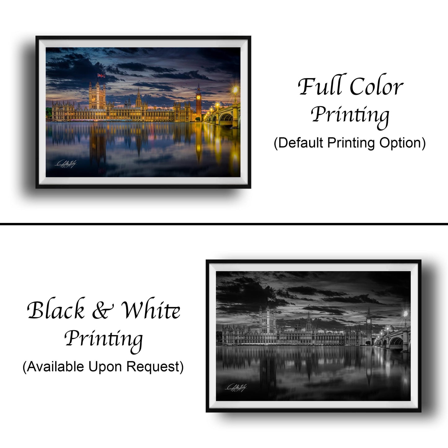 Westminster Abbey Wall Art – London Cityscape Art | Big Ben Golden Hour Print