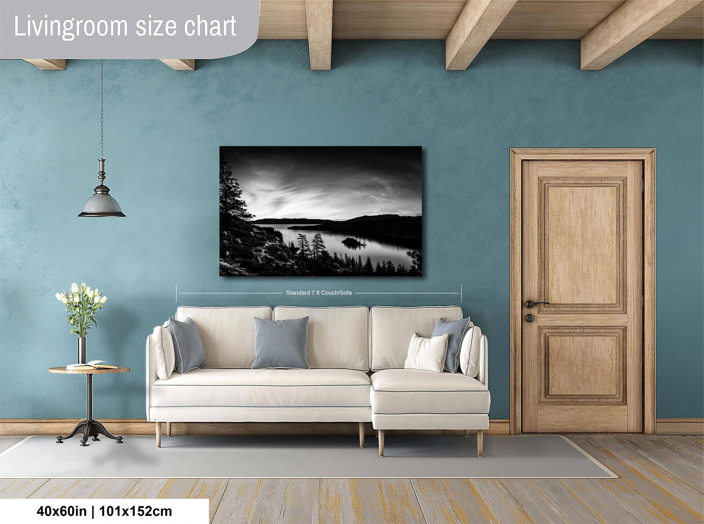 Emerald Bay Lake Print – Serene Mountain Landscape Art | Black & White Fine Art