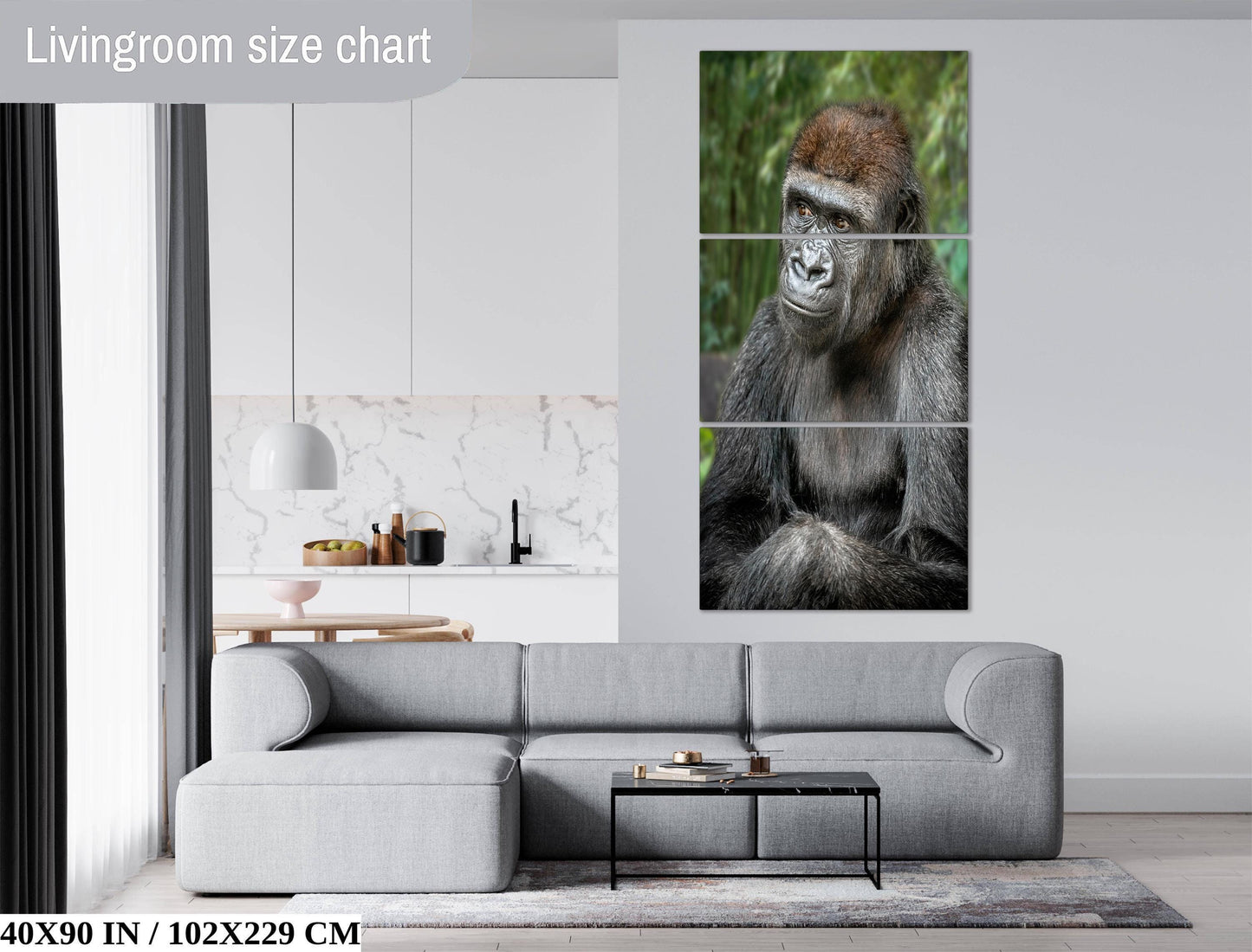 Young Gorilla Wall Art – African Jungle Print With Mountain King Gorilla Portrait