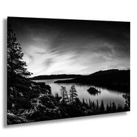 Emerald Bay Lake Print – Serene Mountain Landscape Art | Black & White Fine Art