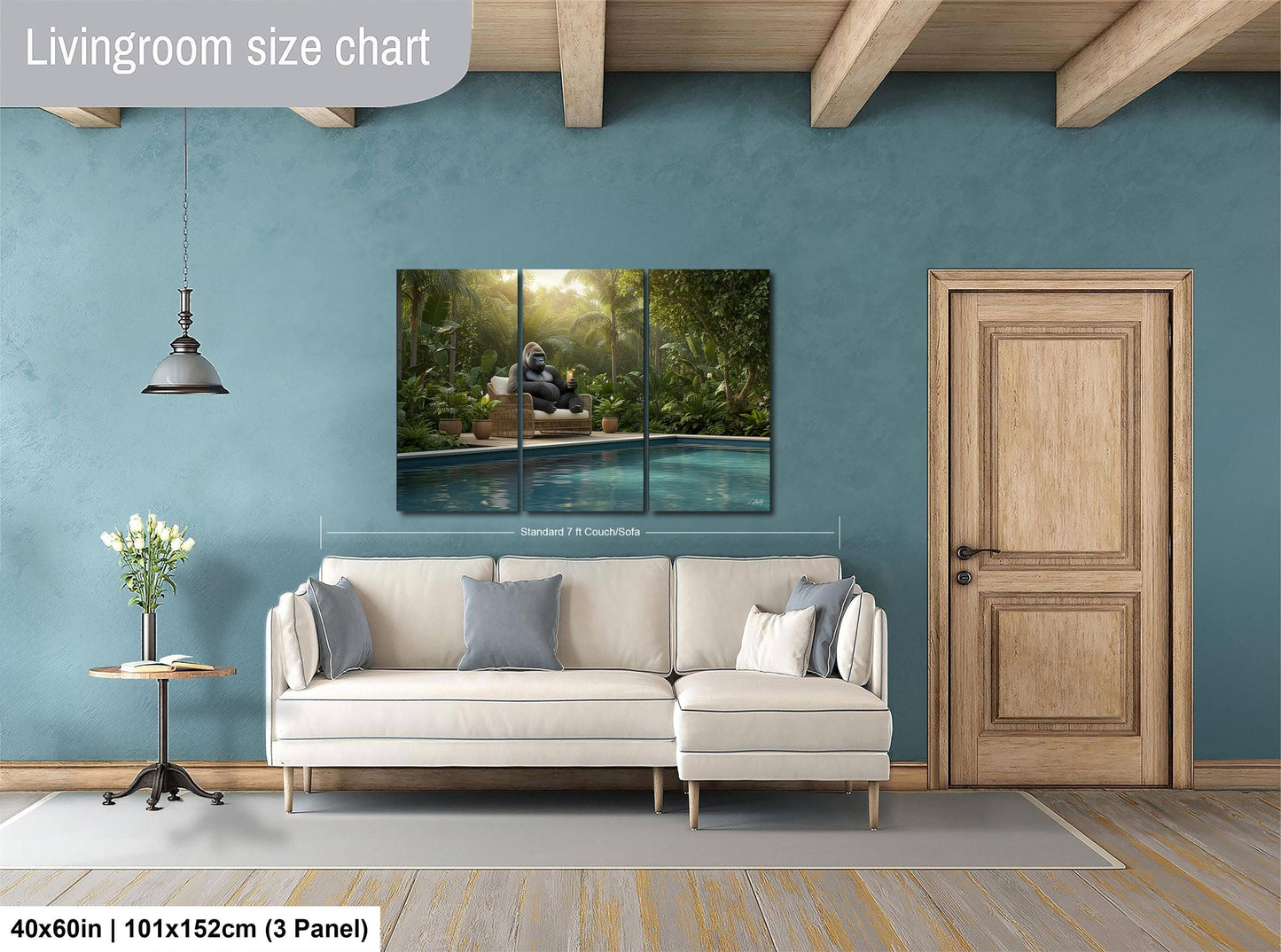 Gorilla Wall Art – Silverback Gorilla Print | Bwindi Forest Jungle Scene