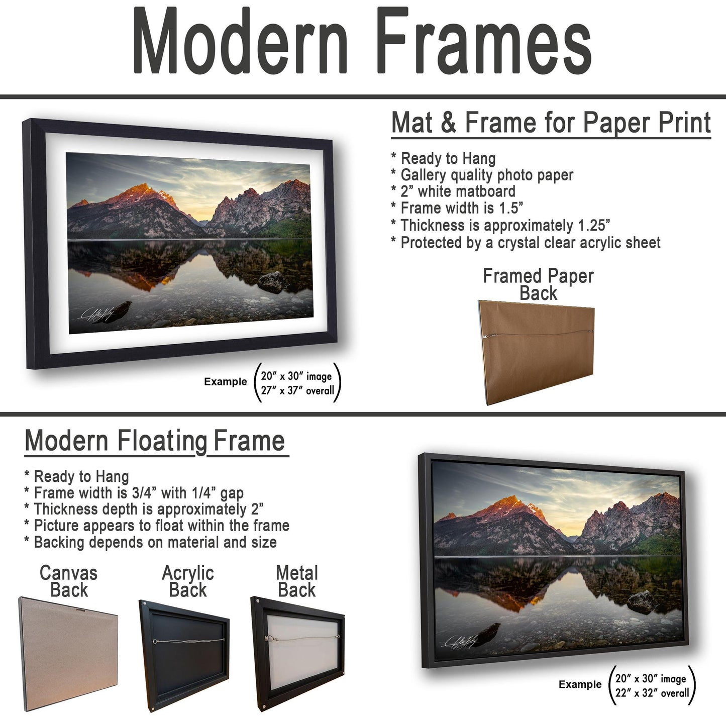 a picture of a mountain range and a picture of a lake