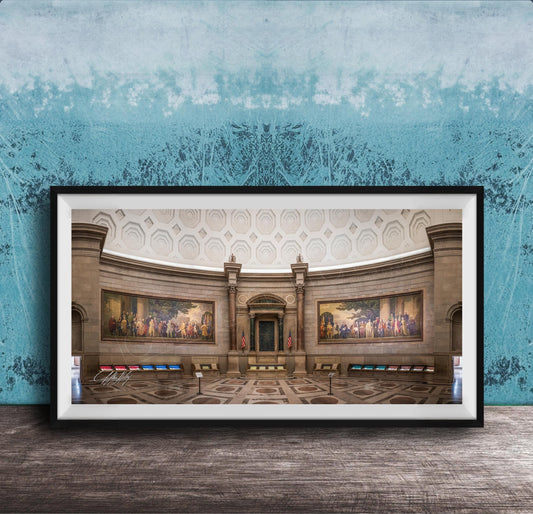 national archives rotunda wall art, washington dc historic interior print, american democracy fine art, constitutional heritage decor, patriotic office wall art, marble rotunda photography, declaration constitution artwork, museum quality architecture print, timeless government building art, luxury history themed decor