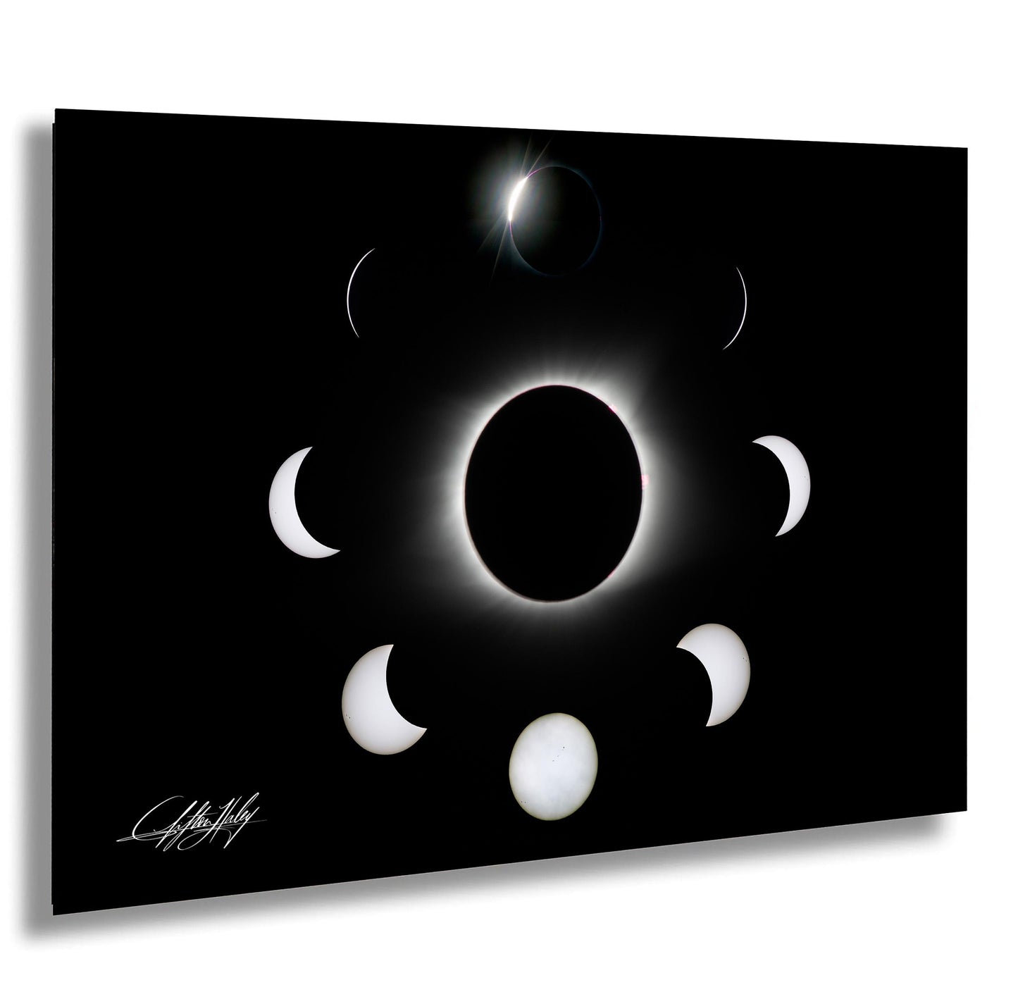 a total of seven phases of the moon, from a new moon to a full moon, with the new moon being the first phase and the full moon being the seventh phase.