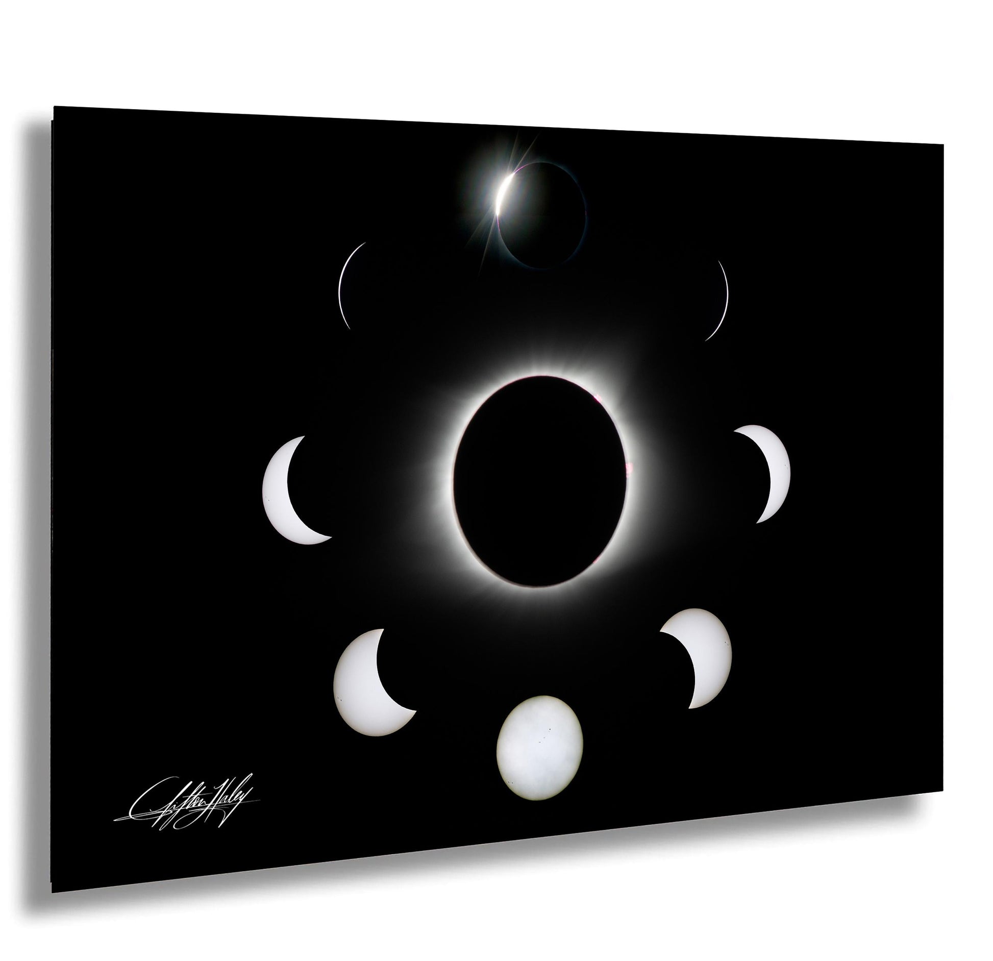 a total of seven phases of the moon, from a new moon to a full moon, with the new moon being the first phase and the full moon being the seventh phase.