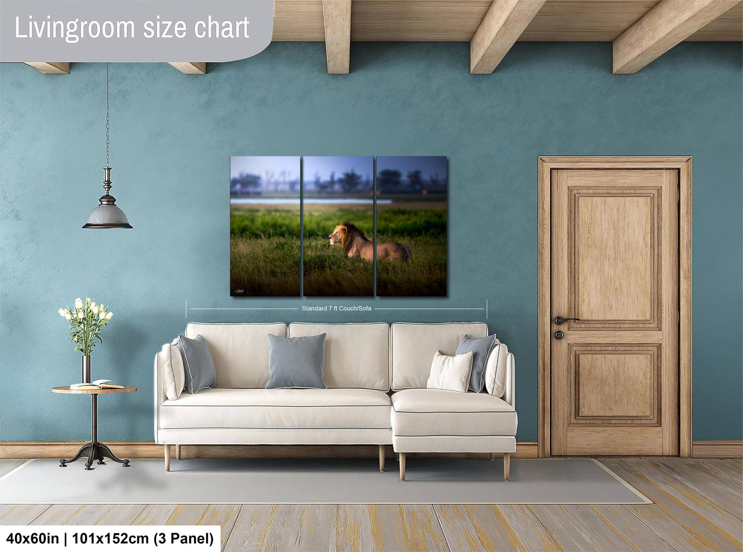 Lion Wildlife Wall Art - Maasai Mara Safari Boho Animal Print Decor
